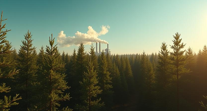 AI representation of trees reducing carbon emmissions